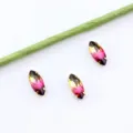 Strass cristal dégradé forme marquise avec griffe dorée pour déco bijoux et chaussures - 10 Pièces/Paquet / Dégradé Rouge Vert