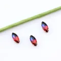 Strass degrade marquise 7x15mm avec serti griffes dores pour bijoux artisanat DIY - 10 Pièces/Paquet / Bleu Rouge Dégradé