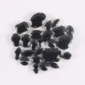 24Pcs Cristales de Vidrio Negro Mezclados Estrases con Garra para Coser Accesorios DIY - Negro