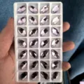 Aan-naaien glas strass steentjes marquise kristal platte rug stenen voor DIY trouwjurken kleding - Lichtpaars / 9*18 mm 28 st./pak