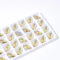 Gouden Marquise Naai Strass Platkeper Glas Kristallen voor DIY Trouwjurken Kleding Ambacht - 9*18 mm 28 st./pak / 60 Metaalachtige zonneschijn