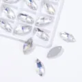 Paardenoog naai-glas strass steentjes platte achterkant kristallen voor DIY trouwjurk. - Kristallen maanlicht / 13*22mm 20 Stuks/Verpakking