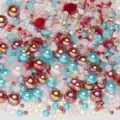 Mixed AB Rhinestones Flatback Resin Pearls Colorful DIY Nail Art Craft Accessories - Half-Round Pearl Red Blue Pink Series