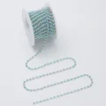 Pearl rhinestone chain roll, crystal claw chain trim for DIY craft, clothing and phone case. - 15 Silver Base Half Pearl & Lake Blue Rhinestone