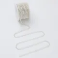 Roll pearl claw chain rhinestone trim for DIY luggage clothing accessories phone case decor. - 3mm 0.9 Meters/Pack / 06 Silver Base All Pearl White
