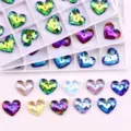 17mm grasso cuore cristallo perle di vetro AB colore lucido DIY creazione di gioielli - 6 Pezzi/Confezione / Colori Misti