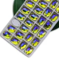 Sew-on oval rhinestones flatback glass crystals with AB coating for DIY apparel decor. - 11*16mm 36 Pcs/Pack / 33 Lemon Yellow AB