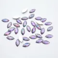 Strass in resina navette viola retro piatto brillanti pietre preziose DIY per accessori - Taglio marquise / Confezione da 500 Pezzi (7x15mm) / Viola chiaro AB