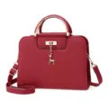 Elegante rode dames handtas met hert hanger schoudertas handvat tas stijlvol en chic - Bordeauxrood