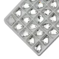 Strass cuore da cucire in cristallo bottoni vetro retro piatto per diy abito borse - 9x13mm 40 Pezzi/Pacchetto / Bianco