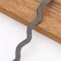 Wavy glass rhinestone felt strip DIY clothing accessories trim for craft decoration. - 3-Row Wavy Rhinestone Trim - 0.7cm Wide