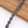 Glass rhinestone felt trim ribbon DIY apparel accessories sparkling crystal strip - Oval Rhinestone Strip - 1cm Width