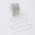 Pearl rhinestone claw chain roll for DIY crafts, clothing, bags, and phone deco. - 3mm 0.9 Meters/Pack / 01 Silver Base Half Pearl Half White Rhinestone