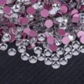 Strass en cristal à dos plat pour nail art et décoration DIY de vêtements brillants. - Rose et Blanc