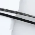 Rhinestone and black velvet cord variant for DIY clothing accessories and crafts decoration. - 1m / 2 Rows of Rhinestones (5mm)