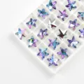 Étoile cristal verre perles pendentifs DIY fabrication de bijoux accessoires brillants charms - Étoile de mer / 12 Pièces/Paquet (14mm) / Bleu Violet Iridescent