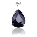 Strass in vetro cristallo nero a forma di pera con montatura ad artiglio per costume DIY - 10*14 mm 20 pz/confezione / Nero