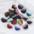 Gradient rhinestone heart beads, half-color DIY jewelry accessories for crafting items. - Random Style