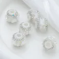 Perles de bijoux DIY en strass blanc avec perle et décor de papillon pour artisanat. - Blanc (2)