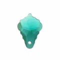 Malachite green crystal leaf pendant baroque glass DIY earring jewelry accessories - 11x16mm (28 Pieces/Pack) / Peacock Green