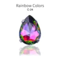 Strass in cristallo a goccia con quattro artigli accessorio per abbigliamento C-24 - 10*14 mm 20 pz/confezione / 24 Multicolore