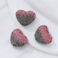 Gradient heart rhinestone beads for DIY handmade jewelry accessories, sparkling crystal charm. - Gray & Pink