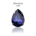 Strass in cristallo a forma di pera blu scuro con montatura in metallo a quattro griffe. - 10*14 mm 20 pz/confezione / 45 Blu inchiostro