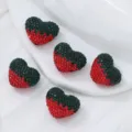 Gradient heart rhinestone clay beads for DIY handmade jewelry accessories variant. - Red & Dark Green