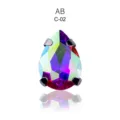Strass in cristallo a goccia con montatura in metallo a 4 griffe colore AB accessorio fai da te - 10*14 mm 20 pz/confezione / 02 Colore AB