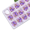 Fat triangle flat sew rhinestones AB glass crystal stones DIY garment clothing accessories. - 12mm 28 Pieces/Pack / 37 Pink AB