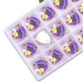 Fat triangle AB glass sew-on rhinestones flatback crystal DIY clothing accessories sparkle stones - 12mm 28 Pieces/Pack / 36 Water Red AB