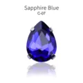 Saphirblauer Tropfen Glas Strassstein mit vier Krappen Fassung für DIY Kostüme C-07 - 13*18mm, 12 Stück/Packung / Königsblau