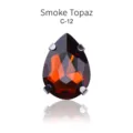 Tropfenförmiger Rauchtopas Strass Kristall mit 4-Kralle Fassung für DIY Kostüm Dekoration Teil. - 13*18mm, 12 Stück/Packung / 12 Bernstein