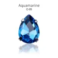 Tropfenförmiger Aquamarin Kristall Strass C-05 4-Krappen Glas Edelstein für DIY Nähdekoration - 13*18mm, 12 Stück/Packung / 05 Seeblau