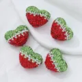 Gradient heart rhinestone beads, handmade DIY craft jewelry accessories, straight hole charm. - Red & Green
