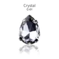 Tropfenförmiger Kristall Vier-Krallen Strass Glas Nähstein für DIY Tanzkostüm Zubehör C-01 - 01 Weiß / 6*10mm 20 Stk./Packung