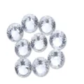 Strass en cristal plat blanc transparent pour le nail art et les vêtements, 9 pcs. - Or avec Blanc