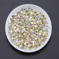 Strass a dos plat AB blancs colores en vrac pour nail art vetements cristaux en verre DIY - Base Or Blanc AB