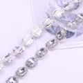 Sparkling crystal rhinestone chain trim for gorgeous garments, shoes, and jewelry DIY accessories. - 01 Silver Base White