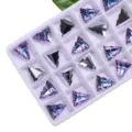 15mm weihnachtsbaum kristall glas anhänger diy schmuck zubehör für armband halskette nagelkunst - 15 mm 12 Stk./Packung / 01 Pinkviolett