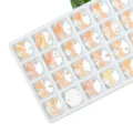 Round neon glass sew-on rhinestones with dual holes for DIY craft accessories. - 10mm 60 Pieces/Pack / 09 White Mocha