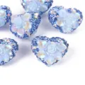 Cuentas de diamantes de imitación de corazón azul, dijes de arcilla, variante DIY. - 23mm / 01 Azul