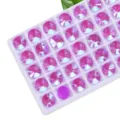 Round neon fluorescent glass sew-on rhinestones double hole crystal flatback DIY accessories pack - 10mm 60 Pieces/Pack / 10 Dark Purple Mocha