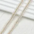 Bande de strass thermocollante double face 0.9cm bordure cristal accessoires vêtement - 0,9 cm / 1 yard / 90 cm de long / 06 blanc AB