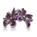 Purple rhinestone flower shoe clips sparkling crystal shoe charms accessories for women - Light Purple