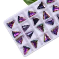 15mm weihnachtsbaum kristall glas anhänger regenbogen diy schmuckzubehör für ohrringe. - 15 mm 12 Stk./Packung / 04 Rosenrot-Glanz