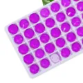 Round purple glass sew-on rhinestones with double holes for DIY jewelry and garment crafts. - 10mm 60 Pieces/Pack / 01 Dark Purple Fluorescent