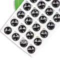 Black round dual-hole glass sew-on rhinestones crystal buttons for garments jewelry. - 14mm 28 Pieces/Pack / Black