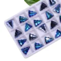 15mm blaue kristallglas weihnachtsbaum anhänger für diy schmuck halskette armband zubehör - 15 mm 12 Stk./Packung / 05 Schillerndes Blau