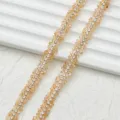 Bande de strass thermocollante double face de 0,9 cm, ruban diamant en cristal pour accessoires. - 0,9 cm / 1 yard / 90 cm de long / 01 Champagne